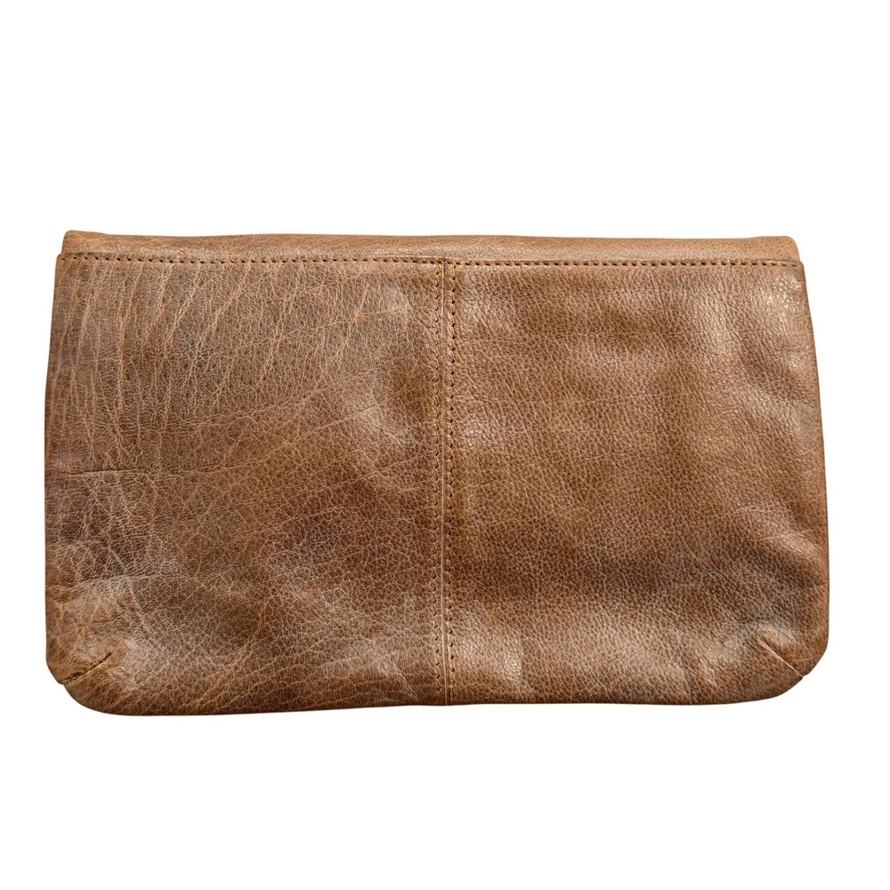 Sorpresa! Foldover Clutch Womens Medium‎ Brown Leather Good Magnetic Snap Zipper